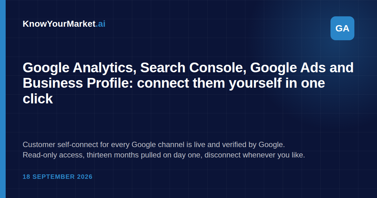Google Analytics, Search Console, Google Ads and Business Profile: connect them yourself in one click