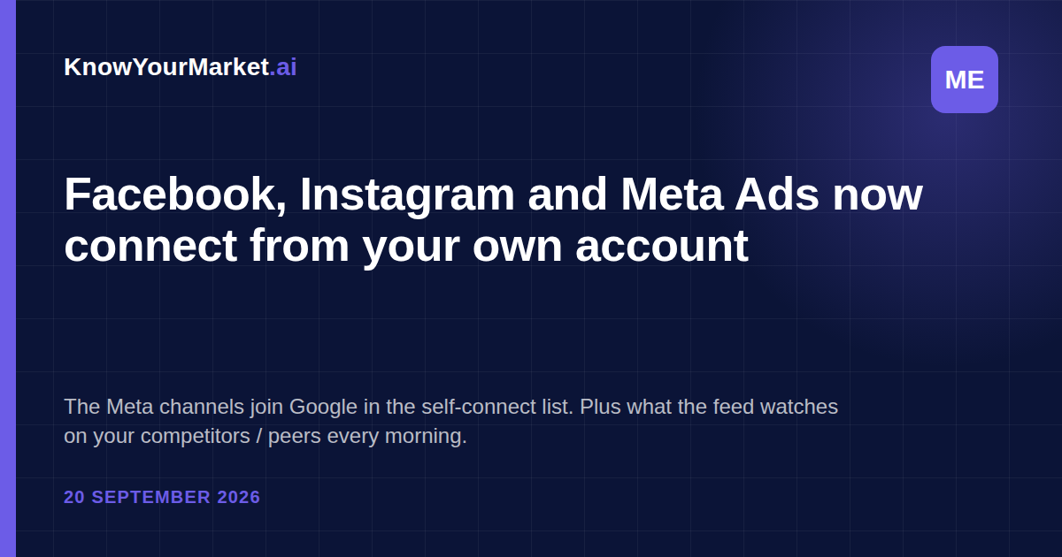 Facebook, Instagram and Meta Ads now connect from your own account