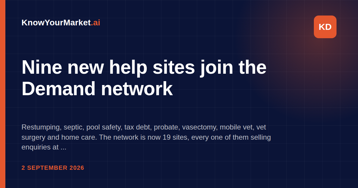 Nine new help sites join the Demand network