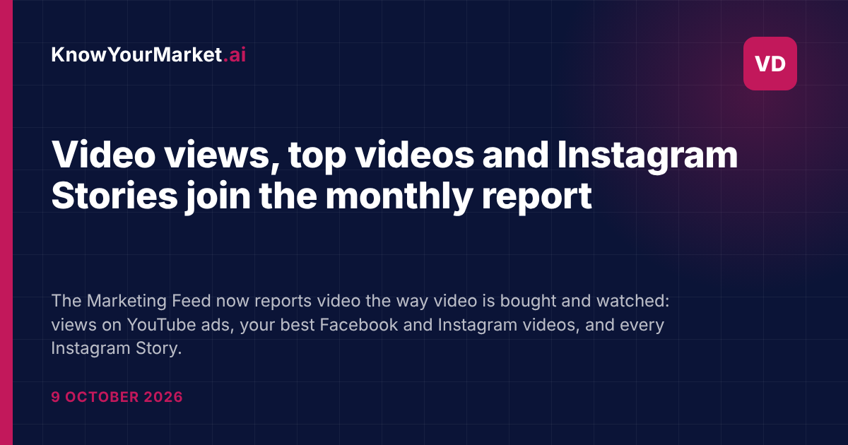 Video views, top videos and Instagram Stories join the monthly report