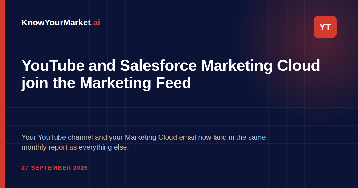 YouTube and Salesforce Marketing Cloud join the Marketing Feed